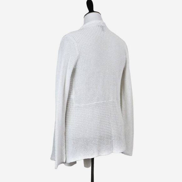 Eileen Fisher Size XS Open Waterfall Linen Cardigan Oversize White - Picture 5 of 11